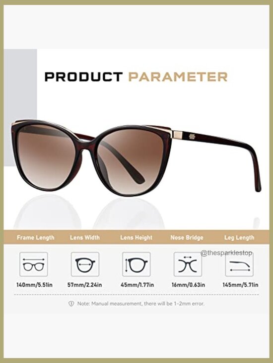 Cat Eye Sunglasses with UV400 Protection, Plastic Frame